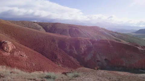 Red mountains and valley Stock Footage 201169974