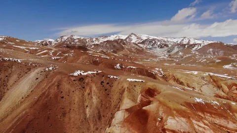 Red mountains in spring on the border of Mongolia Stock Footage 107982166