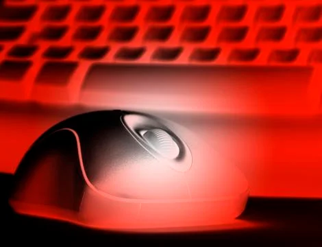 Red mouse and keyboard Stock Photos