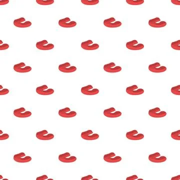 Red mouthguard protecting teeth seamless pattern design 스톡 일러스트