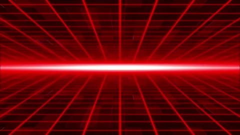 Red Moving Abstract sci-fi grid with flickering optical flare on the background Stock-Footage 272494138
