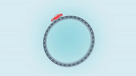 Red moving car on the road flat animation Stock Footage 58166044