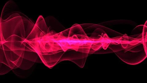 Red moving lines and waves look like magical energy beautiful glowing smoke.. Illustrazione stock