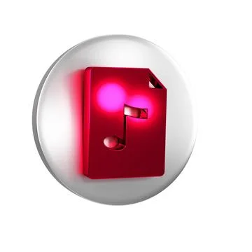 Red MP3 file document. Download mp3 button icon isolated on transparent bac.. Illustrazione stock