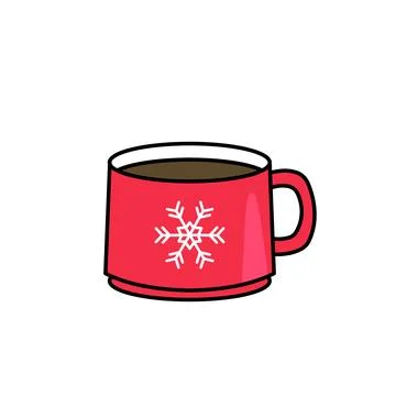 Red mug with cocoa drink Stock Illustration