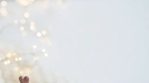 Red mug with hot chocolate with marshmallow reindeer Stock Footage 101337478
