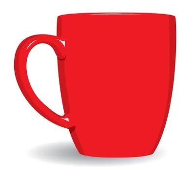 Red mug on white background. Stock Illustration