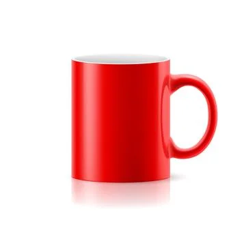 Red mug on white Stock Illustration