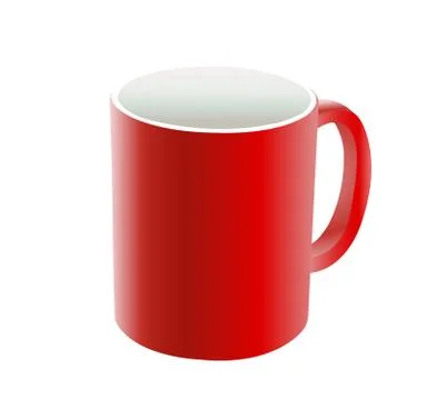 Red mug on white Stock Illustration