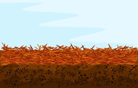 Red mulch background with copy space. Landscape design color mulch. Stock Illustration