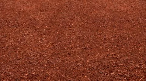 Red mulch bed Stock Photos