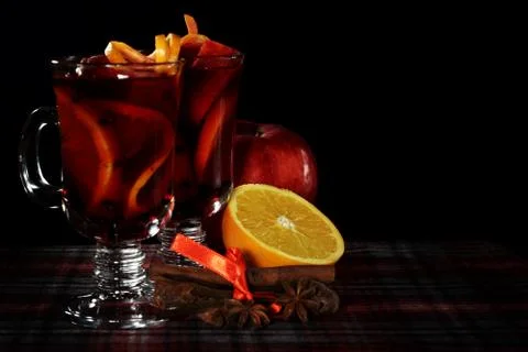 Red mulled wine 库存照片