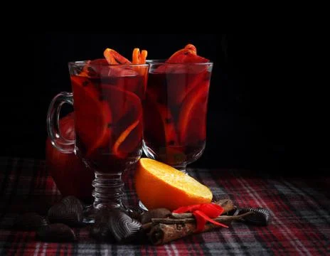 Red mulled wine Stock Photos
