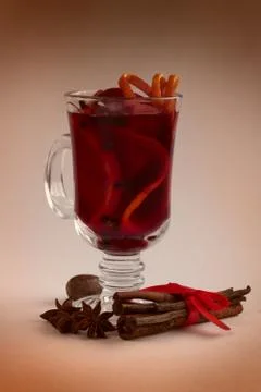 Red mulled wine 库存照片