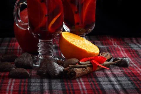 Red mulled wine Stock Photos