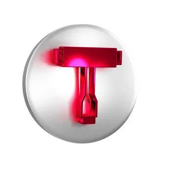 Red Multi-Function All-In-One portable skate tool T-tool for skateboard, lo.. Stock Illustration