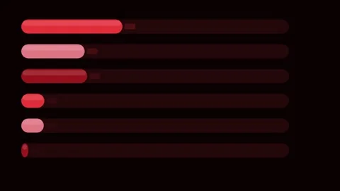 Red Multi Progress Bars Animation Loop Background 스톡 동영상 342611666