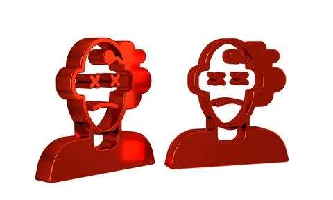 Red Murder icon isolated on transparent background. Body, bleeding, corpse,.. Stock Illustration