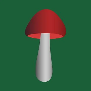 Red mushroom with gradient cap and white stem Stockillustratie