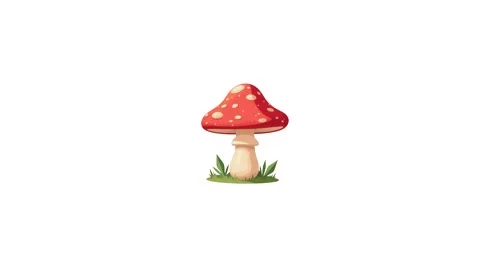 Red Mushroom Isolated on White Background Stock Footage 287449750