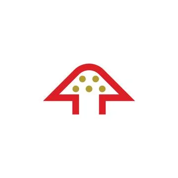 Red mushroom logo icon vector symbol Stock Illustration