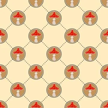 Red mushroom pattern Stock Illustration