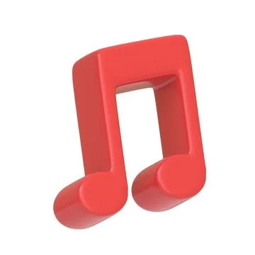 Red music note isolated on white background Stock Illustration