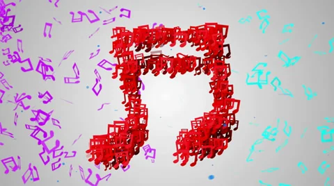 Red Musical Note Particles Loop Animation 4K resolution Ultra HD Stock Footage 39861273