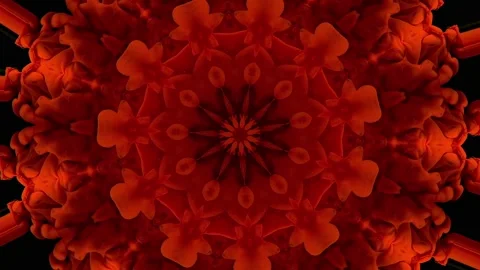Red mysterious mandala flower. Hypnotic chillout Stock Footage 317426425