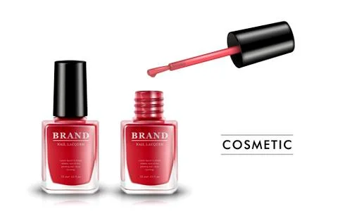 Red nail lacquer template Stock Illustration