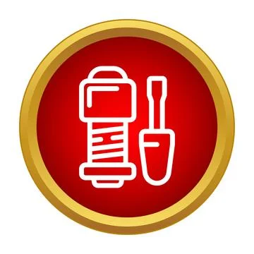 Red nail polish bottle and brush icon Stock Illustration