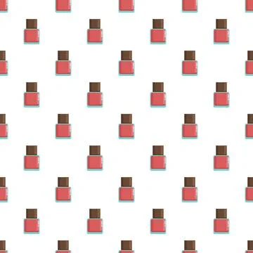 Red nail polish bottle repeating seamless pattern background Stock Illustration