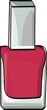 Red Nail Polish Bottle with Silver Cap Illustrazione stock