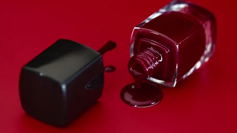 Red nail polish. Stock Footage 140842134