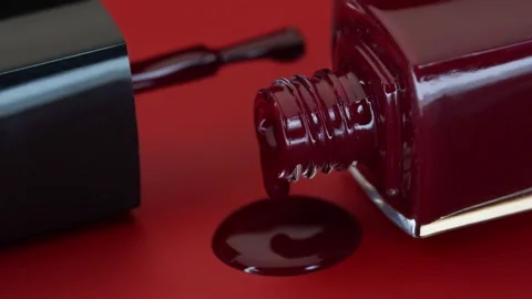 Red nail polish. Stock Footage 140842808