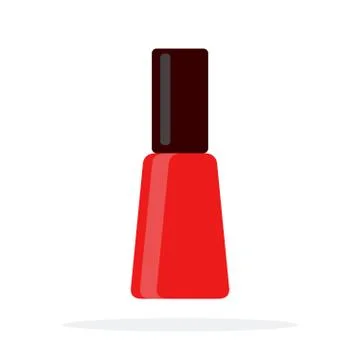 Red nail polish vector flat material design isolated object on white background. Stock Illustration