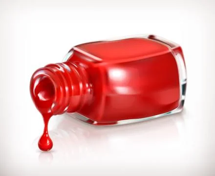 Red nail polish, vector icon Stock Illustration