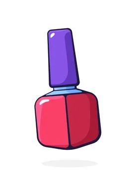Red nail polish. Vector illustration. Hand Drawn Cartoon Clipart Stock Illustration