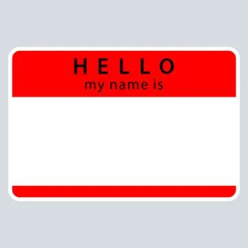 Red Name Tag My Name Is Illustrazione stock