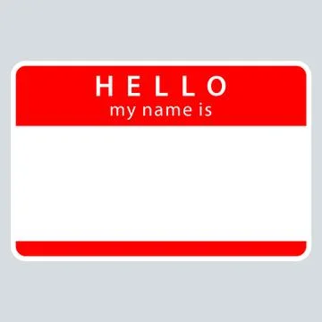 Red Name Tag My Name Is Stock-Illustration