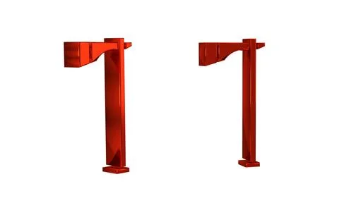 Red Native american tomahawk axe icon isolated on transparent background. Stock Illustration