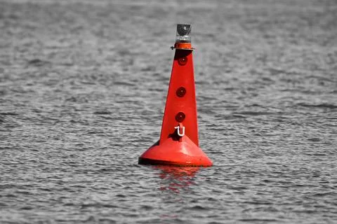 Red Nautical Navigation Beacon Stock Photos