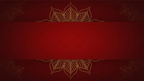 Red Navratri Background Frame with Golden Mandala Decoration for Festive Ba.. Stock Illustration