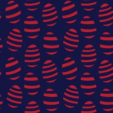 Red Navy Easter Egg Seamless Pattern Background Stock Illustration