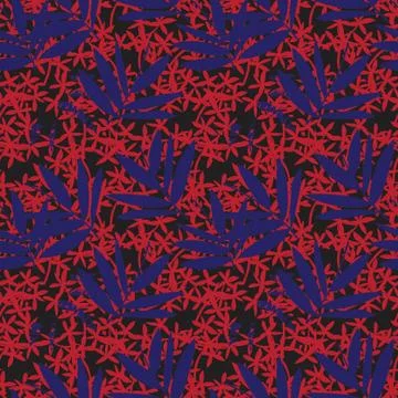 Red Navy Tropical Botanical Leaf Seamless Pattern Background Illustrazione stock