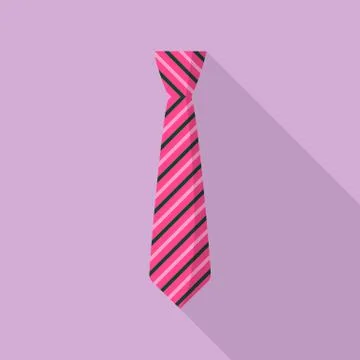 Red necktie icon, flat style Stock Illustration