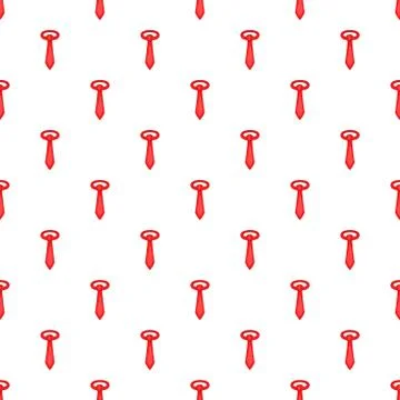 Red necktie pattern, cartoon style Stock Illustration