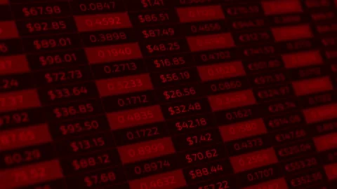 Red negative business numbers in table animation 動画素材 145369824