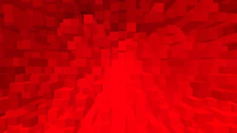 Red neon abstract background with cubes Stock Illustration