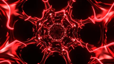 Red Neon Abstract Energy Plasma Fantastic Shape Background VJ Loop in 4K Stock Footage 344100573